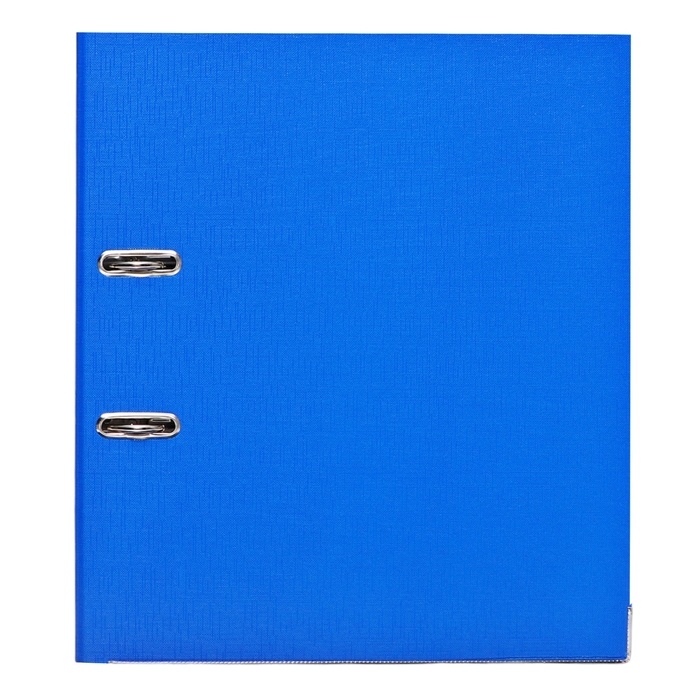 Папка-регистратор А4, 50 мм, Calligrata, ПВХ, тиснение "лен", металлическая окантовка, карман на корешок, собранная, синяя, микс