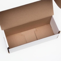 Коробка складная под бутылку, без печати, белая, 12 х 33,6 х 12 см, Коробка складная под бутылку, без печати, белая, 12 х 33,6 х 12 см,