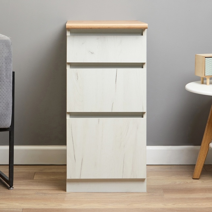 Шкаф напольный Зара 3 ящика 400х600х850 крафт белый