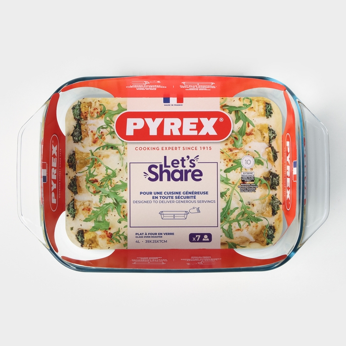 Блюдо стеклянное для запекания и выпечки IRRESISTIBLE, 39&times;25&times;7 см, 4 л