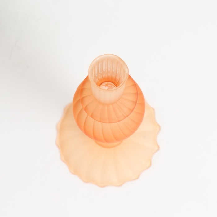 Подсвечник стекло на 1 свечу "Виток" прозрачный карамель 10,5х10,5х22 см