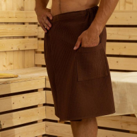 Полотенце банное Этель &laquo;Килт&raquo; с карманом 60*140 см. цв. горький шоколад, 100% хл, вафля 240 г/м2