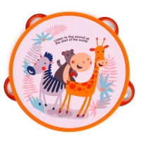 Игрушка музыкальная «Бубен. Зверята», 8 металлических бубенцов, МИКС Игрушка музыкальная «Бубен. Зверята», 8 металлических бубенцов, МИКС