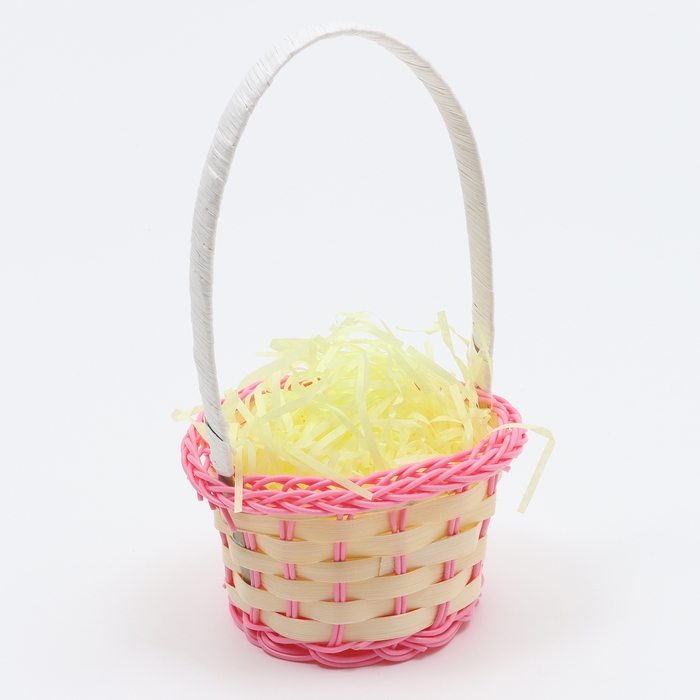 Корзина плетеная, розовая, 20 × 8 см Корзина плетеная, розовая, 20 × 8 см
