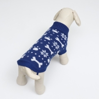 Свитер "Косточки-снежинки", размер 16 (ДС 35-39, ОГ 38-50, ОШ 24-28 см), синий Свитер "Косточки-снежинки", размер 16 (ДС 35-39, ОГ 38-50, ОШ 24-28 см), синий