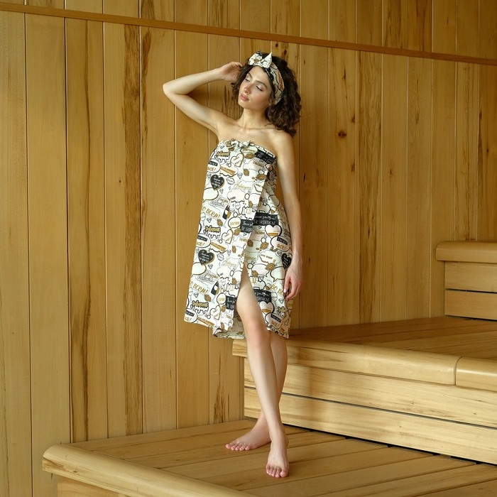 Набор для сауны Этель Набор для сауны Этель "Девичник" парео с бантиком+полотенце 80х150 см+повязка,100% хл