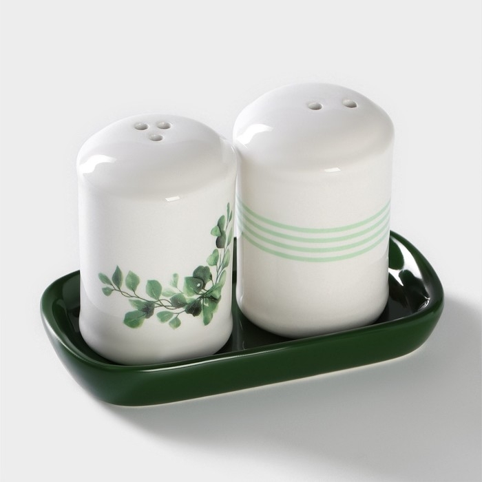 Набор для специй Доляна &laquo;Эвкалипт&raquo;, 2 предмета: солонка 130 мл, перечница 130 мл