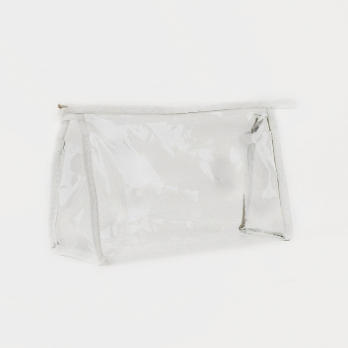 Косметичка на молнии, цвет белый/прозрачный