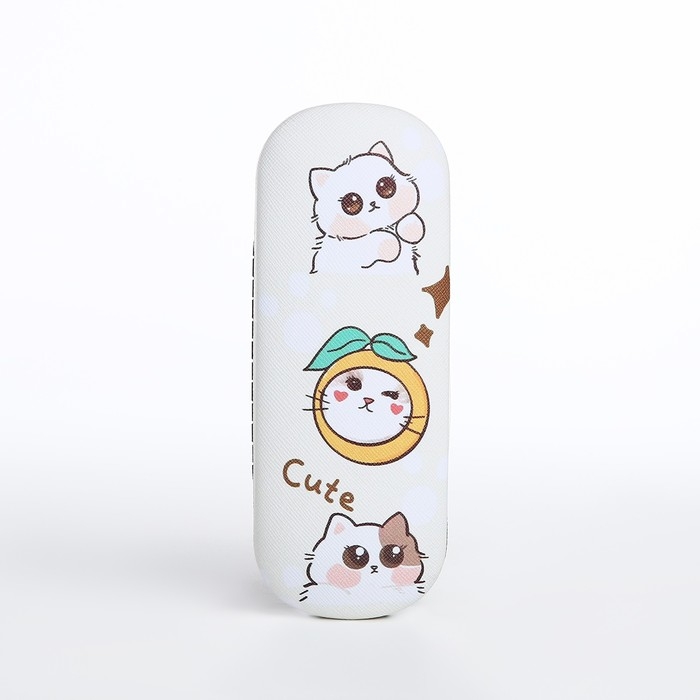 Футляр для очков на хлопушке, длина 16 см, цвет бежевый Футляр для очков на хлопушке, длина 16 см, цвет бежевый