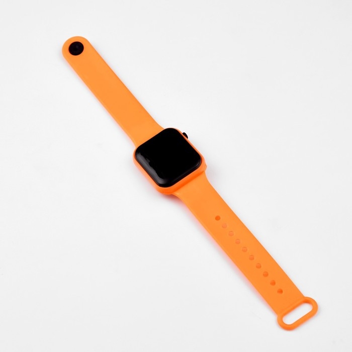 Часы наручные электронные, 3.7 х 3.7 см, календарь, ремешок силикон, оранжевые Часы наручные электронные, 3.7 х 3.7 см, календарь, ремешок силикон, оранжевые