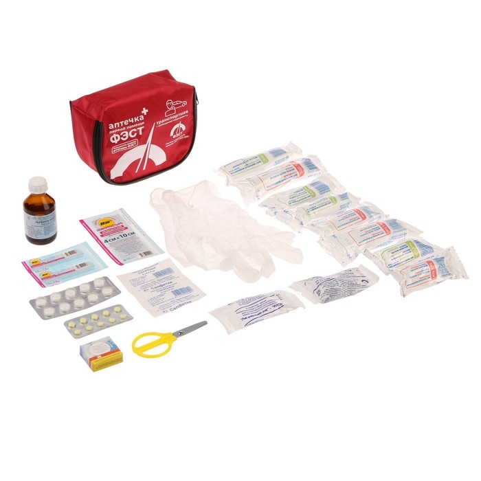 Аптечка первой помощи транспортная Аптечка первой помощи транспортная "ФЭСТ", перечень №4, мягкий футляр