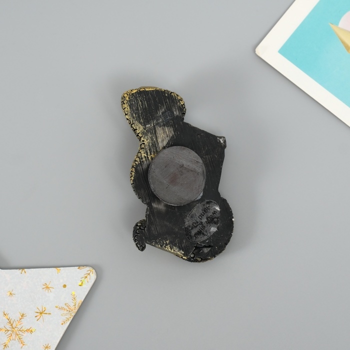 Магнит полистоун Магнит полистоун "Кобра с термометром" бронза МИКС 4,5х1,5х6 см