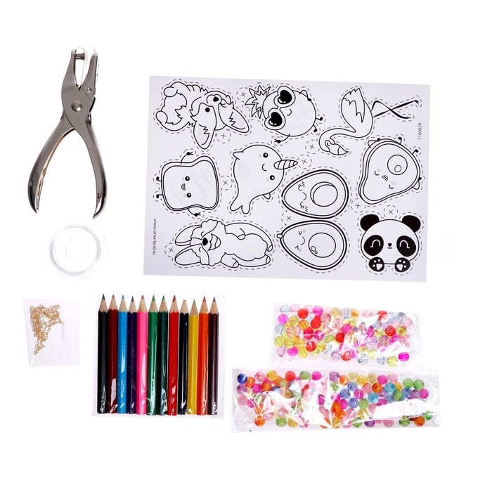 Набор для творчества &laquo;Волшебные украшения&raquo;, сделай 9 шармов своими руками, с трафаретами, 6+