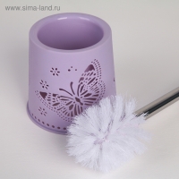 Ёрш для унитаза с подставкой &laquo;Бабочки&raquo;, 12,5&times;12,5&times;50 см, цвет МИКС