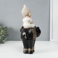 Сувенир полистоун "Маленький Будда на чёрном слоне" 14х14х30 см Сувенир полистоун "Маленький Будда на чёрном слоне" 14х14х30 см