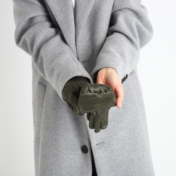Перчатки женские, безразмерные, без утеплителя, цвет хаки Перчатки женские, безразмерные, без утеплителя, цвет хаки