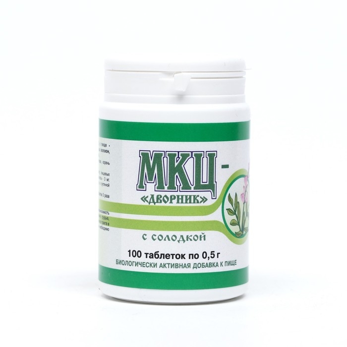 МКЦ &laquo;Дворник&raquo; с солодкой, 100 таблеток по 0,5 г