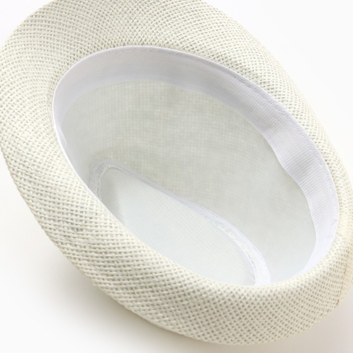 Шляпа мужская MINAKU, цвет белый, р-р 58 Шляпа мужская MINAKU, цвет белый, р-р 58