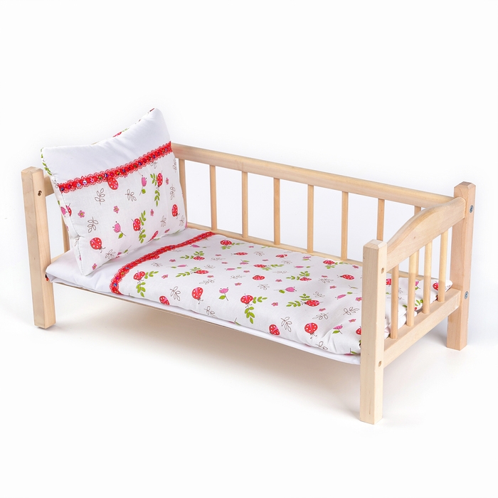 Кукольное постельное &laquo;Божьи коровки &laquo;: простынь, одеяло 46 &times; 36 см, подушка 23 &times; 17 см