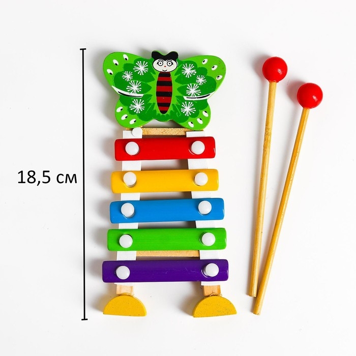 Игрушка музыкальная Металлофон «Бабочка», 5 тонов Игрушка музыкальная Металлофон «Бабочка», 5 тонов