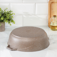 Жаровня &laquo;Гранит Brown&raquo;, 4 л, h=8,5 см, стеклянная крышка, антипригарное покрытие, цвет коричневый