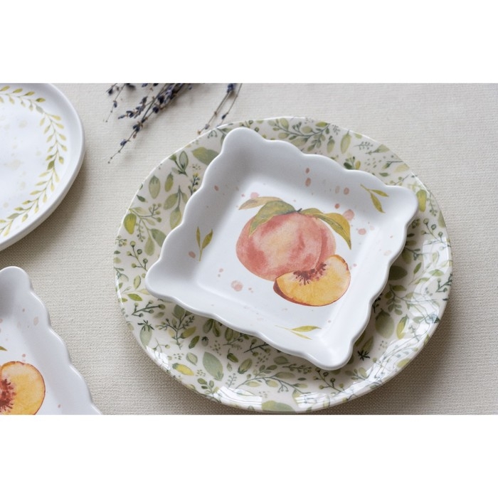 Тарелка глубокая керамическая «Летний день», 14 х 14 см, цвет белый Тарелка глубокая керамическая «Летний день», 14 х 14 см, цвет белый