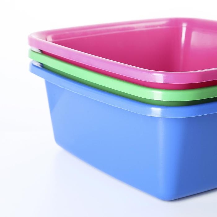 Таз квадратный, 7 л, цвет МИКС Таз квадратный, 7 л, цвет МИКС