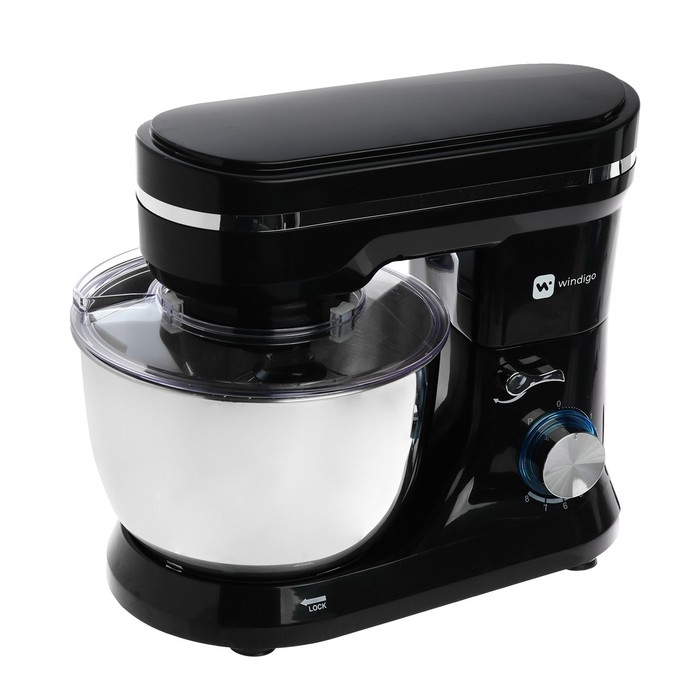 Миксер Windigo WMR-01, планетарный, 1000 Вт, 4.5 л, 8 скоростей, 3 насадки, чёрный Миксер Windigo WMR-01, планетарный, 1000 Вт, 4.5 л, 8 скоростей, 3 насадки, чёрный