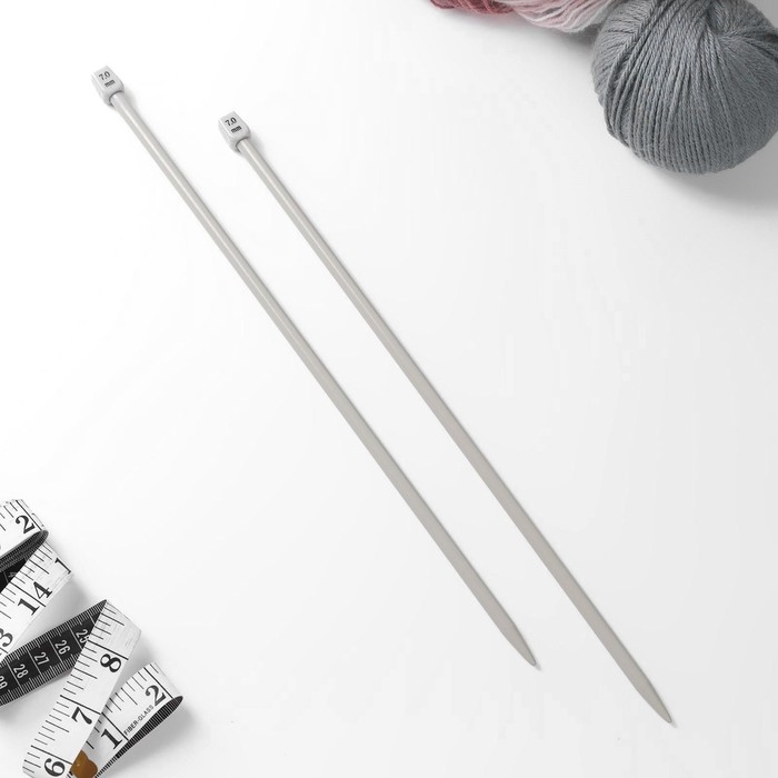 Спицы для вязания, прямые, с тефлоновым покрытием, d = 7 мм, 35 см, 2 шт Спицы для вязания, прямые, с тефлоновым покрытием, d = 7 мм, 35 см, 2 шт