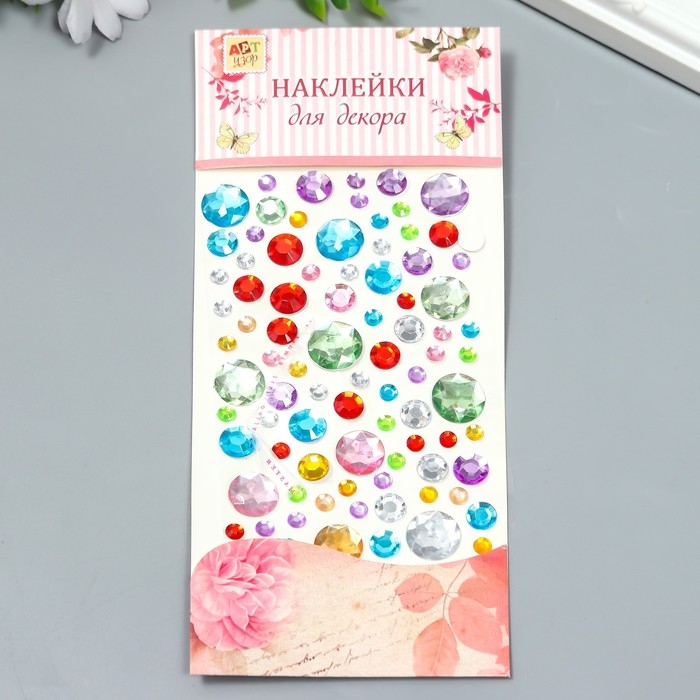 Наклейка пластик Наклейка пластик "Самоцветы" МИКС 23х9,5 см