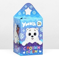 Новый год. Коробка подарочная складная "Умка" 11 х 11 х 17,2 см. Новый год. Коробка подарочная складная "Умка" 11 х 11 х 17,2 см.