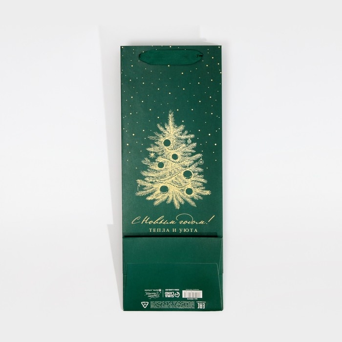 Пакет под бутылку &laquo;Тепла и уюта&raquo;, 13 х 36 х 10 см, Новый год