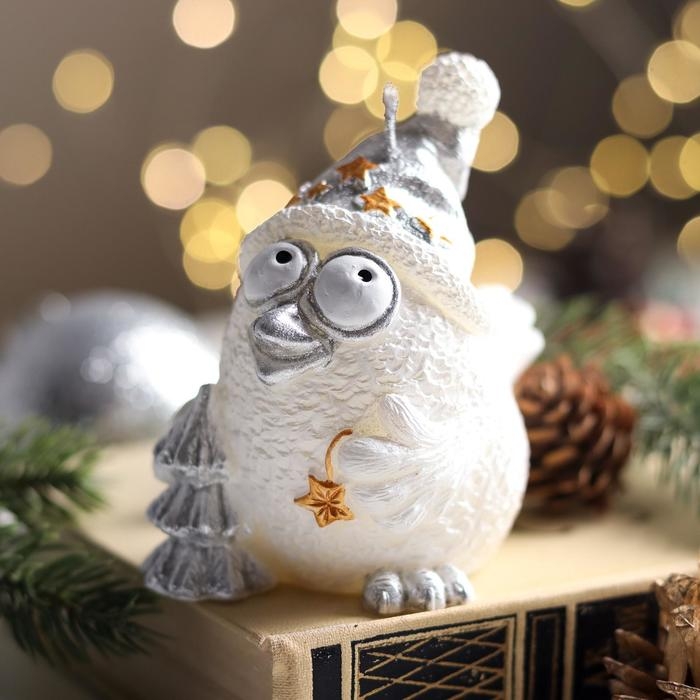 Свеча декоративная Свеча декоративная "Снежная птичка", 9х5,8х8,9 см, белый