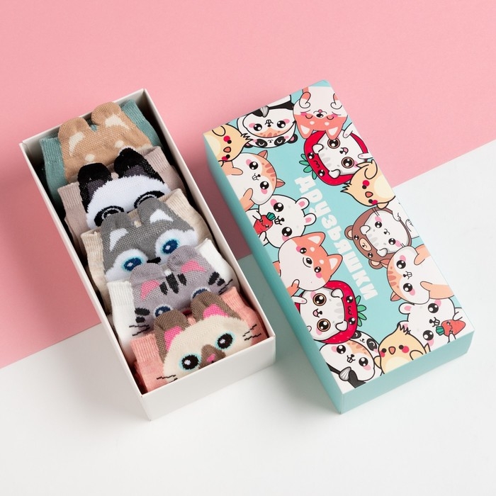 Набор носков KAFTAN Набор носков KAFTAN "Друзьяшки" 5 пар, р-р 35-38