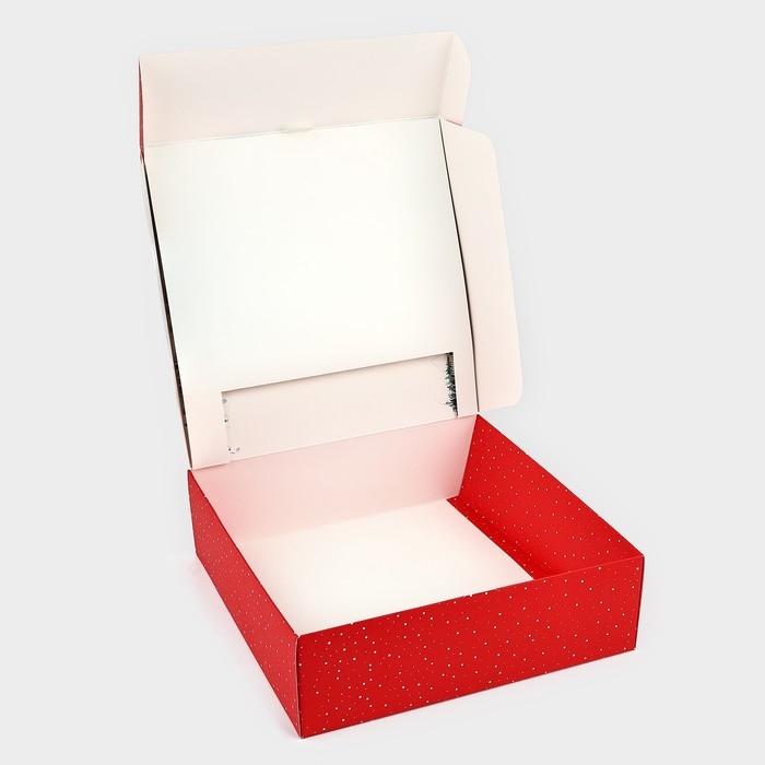 Коробка подарочная новогодняя складная &laquo;С новым годом!&raquo;, 26 &times; 26 &times; 8 см