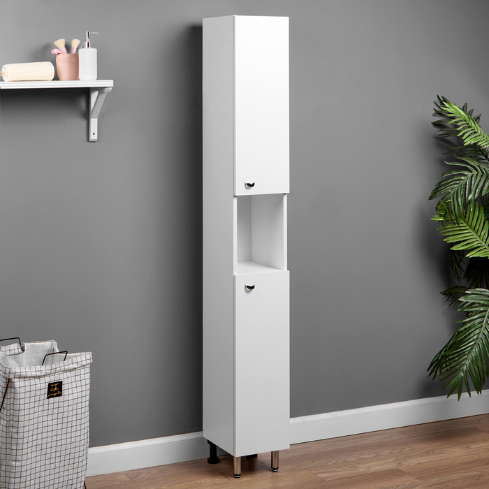 Пенал для ванной комнаты "Вега 2400" белый, 24 х 30 х 181 см