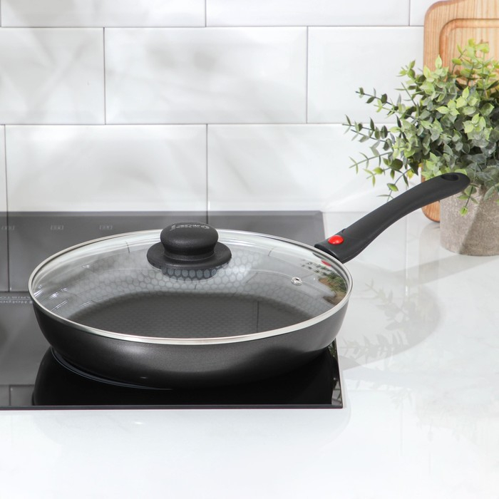 Cковорода Forever, d=28 см, съёмная ручка, стеклянная крышка, антипригарное покрытие, цвет тёмно-серый Cковорода Forever, d=28 см, съёмная ручка, стеклянная крышка, антипригарное покрытие, цвет тёмно-серый