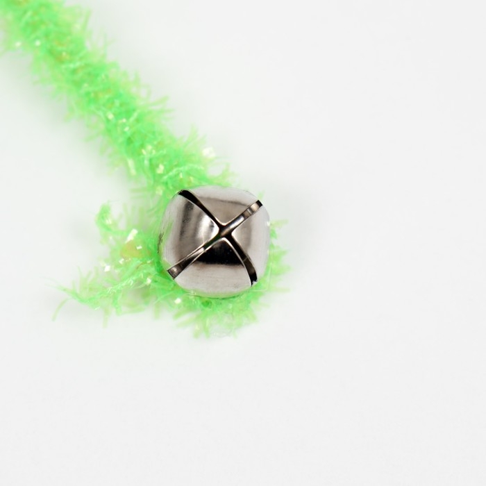 Дразнилка-удочка с блестящей мышью на деревянной ручке, зелёная Дразнилка-удочка с блестящей мышью на деревянной ручке, зелёная