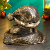 Новый год. Символ 2025. Копилка "Змея в колпаке" 17х14х15см, бронза Новый год. Символ 2025. Копилка "Змея в колпаке" 17х14х15см, бронза