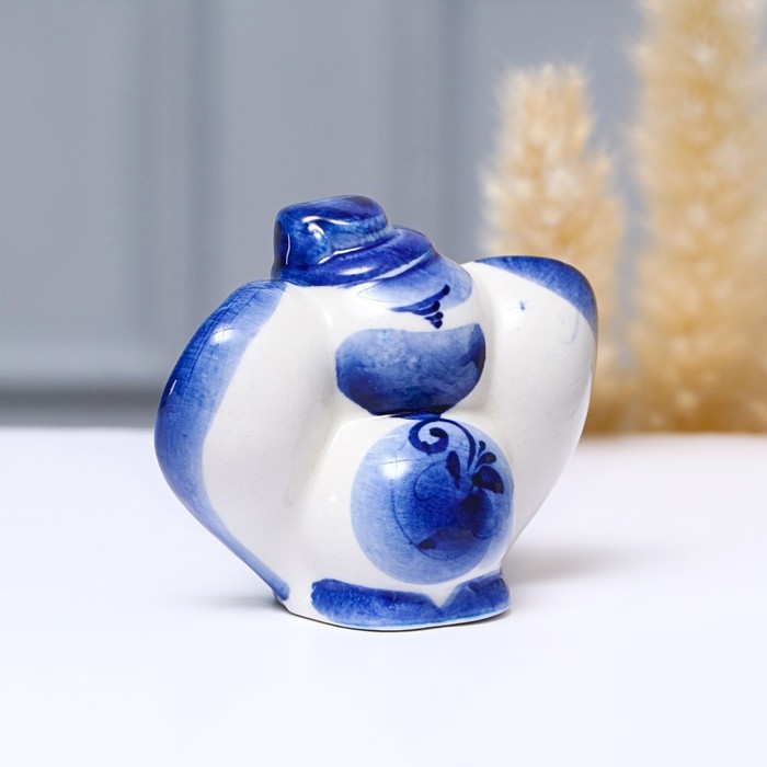 Сувенир &laquo;Слон в шляпе&raquo;, 8 см, гжель