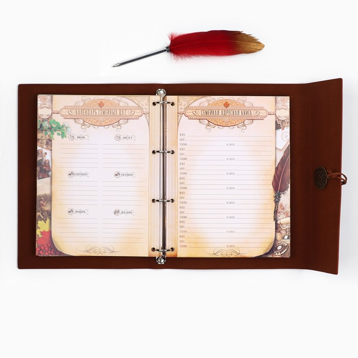 Родословная книга &laquo;Наш род&raquo;, с пером, 56 листов, бордо, 35 х 25 см