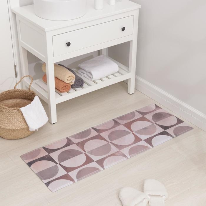 Коврик для ванной Доляна &laquo;Сфера&raquo;, 45&times;120 см, цвет бежевый