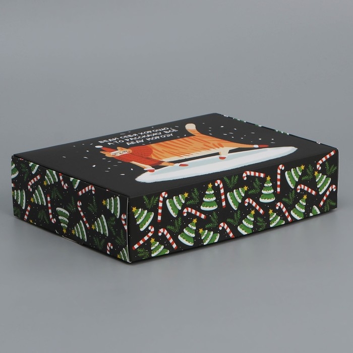 Коробка подарочная новогодняя складная &laquo;Веди себя хорошо&raquo;, 21 х 15 х 5 см, Новый год