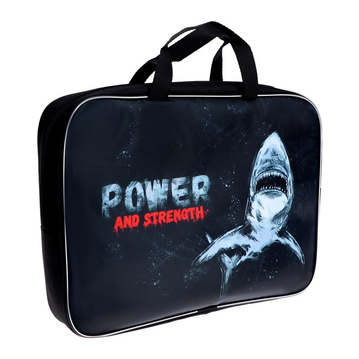 Папка с ручками текстильная А4, 350 х 270 х 70 мм, Calligrata Папка с ручками текстильная А4, 350 х 270 х 70 мм, Calligrata "Акула"