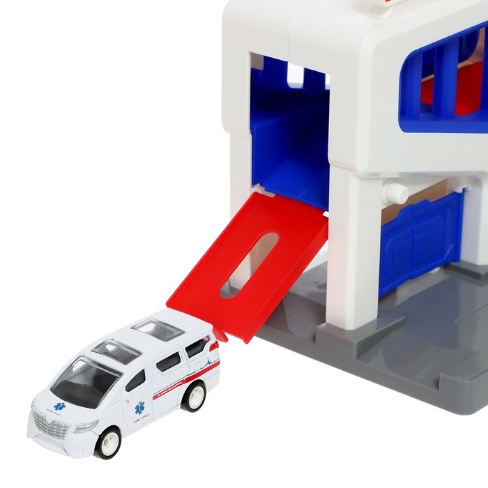Парковка &laquo;Скорая&raquo;, подъёмный механизм, 1 машинка в комплекте, МИКС
