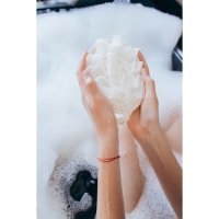 Мочалка для тела массажная со скрабером Доляна &laquo;Афродита&raquo;, 11&times;16 см, цвет бежевый