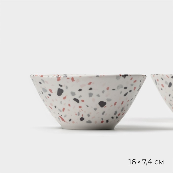 Набор салатников фарфоровых Magistro Terazzo, 700 мл, 16×7,4 см, 2 шт Набор салатников фарфоровых Magistro Terazzo, 700 мл, 16×7,4 см, 2 шт