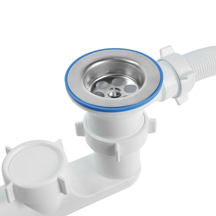 Сифон для ванны ORIO А-80089, 1 1/2 Сифон для ванны ORIO А-80089, 1 1/2"х40/50 мм, регулируемый, перелив, с гофрой 40х40/50мм