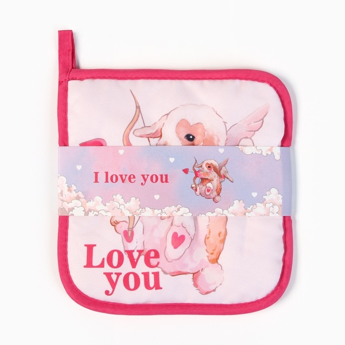 Набор кухонный Доляна Love you: подставка 15*15 см, прихватка 17*17см