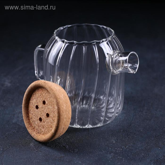 Кувшин для воды стеклянный с пробковой крышкой &laquo;Эко&raquo;, 600 мл, 17&times;11&times;13,5 см